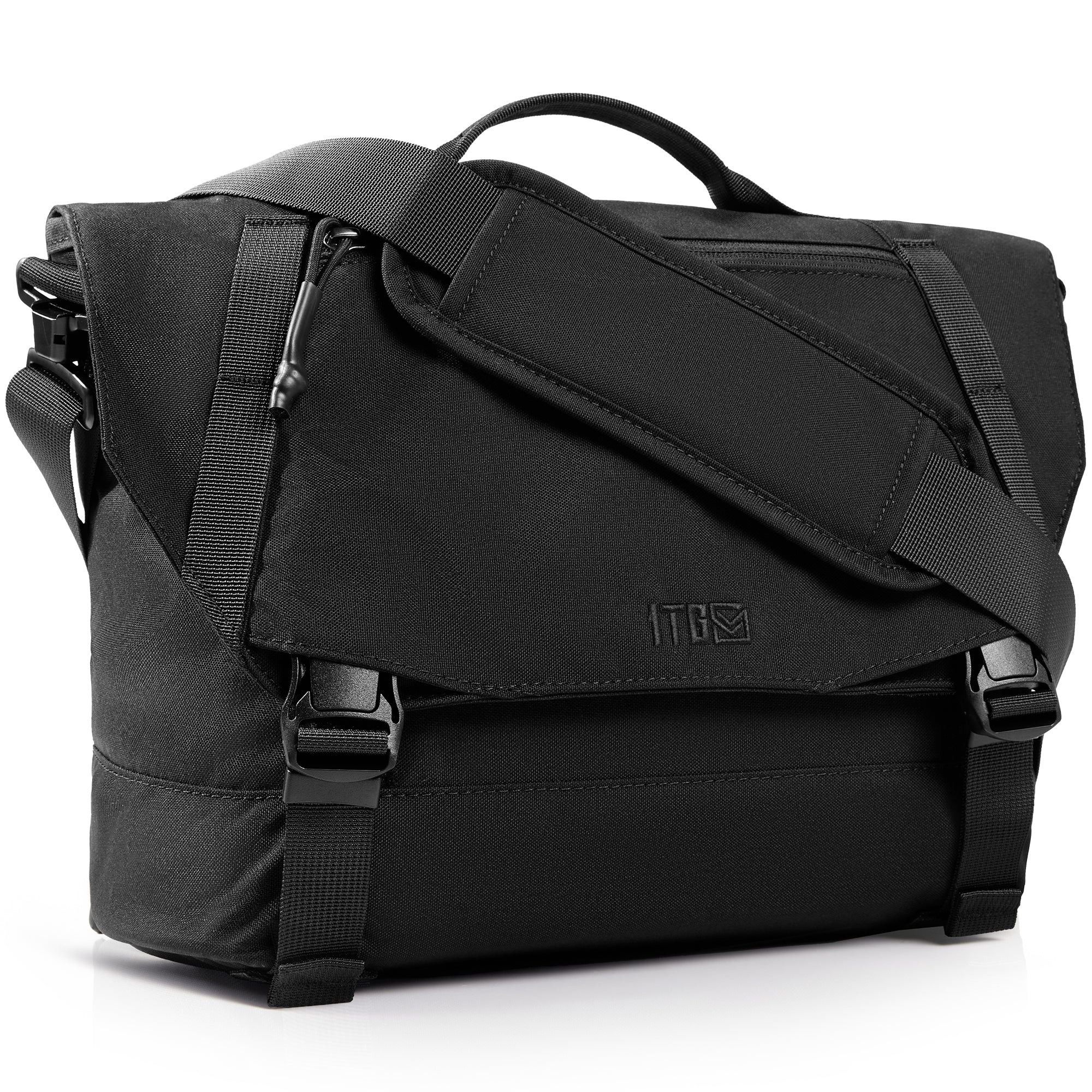 1TG Stylish Brown Canvas Messenger Bag with Adjustable Straps